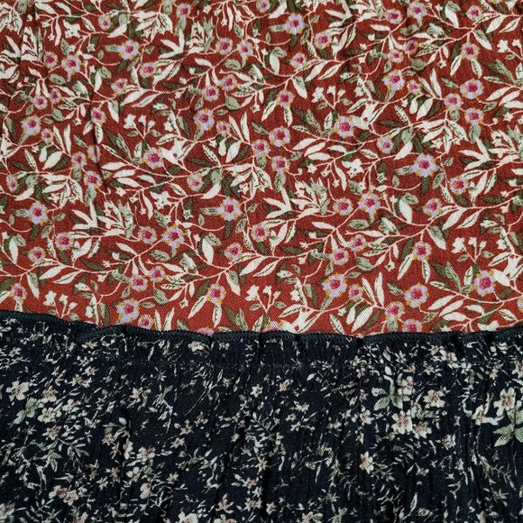 Natural Life Womens Maxi Tiered Dress L Mixed Print Half Sleeve Floral B… - Picture 10 of 11